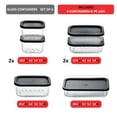 thumbnail image 6 of Virtu Glass Food Storage Containers, Grooved Base 12pc Glass Storage Containers with Lids, Microwave, Freezer & Oven Safe Meal Prep, BPA Free, Black, 6 of 9