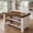 White & Brown, variant on Fnova 55" Kitchen Island with Storage Shelves, 3-Tier Modern Wooden Stationary Island with Seating, Large Worktop Buffet Cabinet for Kitchen, Brown