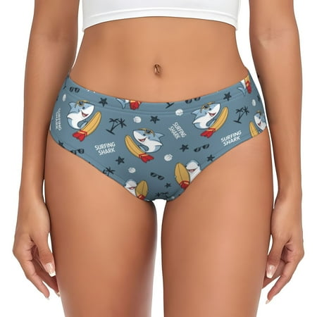 Womens Underwear - Surf shark No Show Seamless Underwear for Women  Soft Comfort Stretch Women s Panties  Hipster Ladies Panties Bikini Underwear Briefs