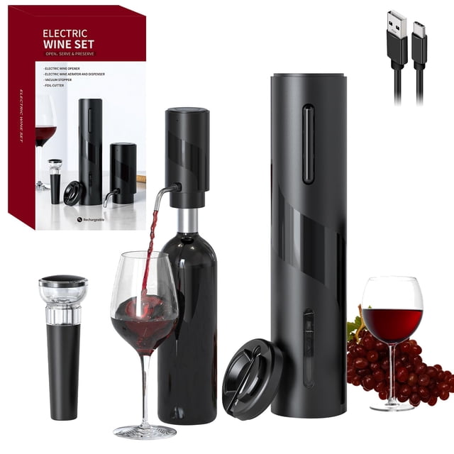 Juego de abridores de vino eléctrico COKUNST USB recargable SGS-KD-7