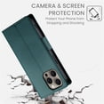 thumbnail image 7 of For IPhone 15 Pro Max Wallet Case Flip Card Holder,PU Leather Side Buckle Magnetic Frosted Women Men Cover,Dark green,For iPhone 15 Pro Max, 7 of 7