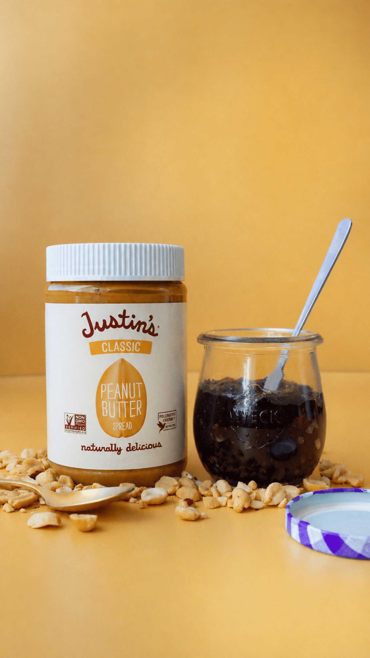 (6 pack) JUSTIN'S Classic Creamy Peanut Butter Spread, 28 oz Jar