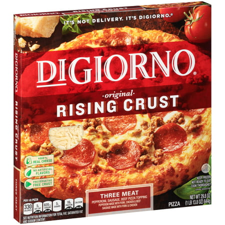 DIGIORNO Rising Crust Three Meat Pizza 29.8 oz. Box