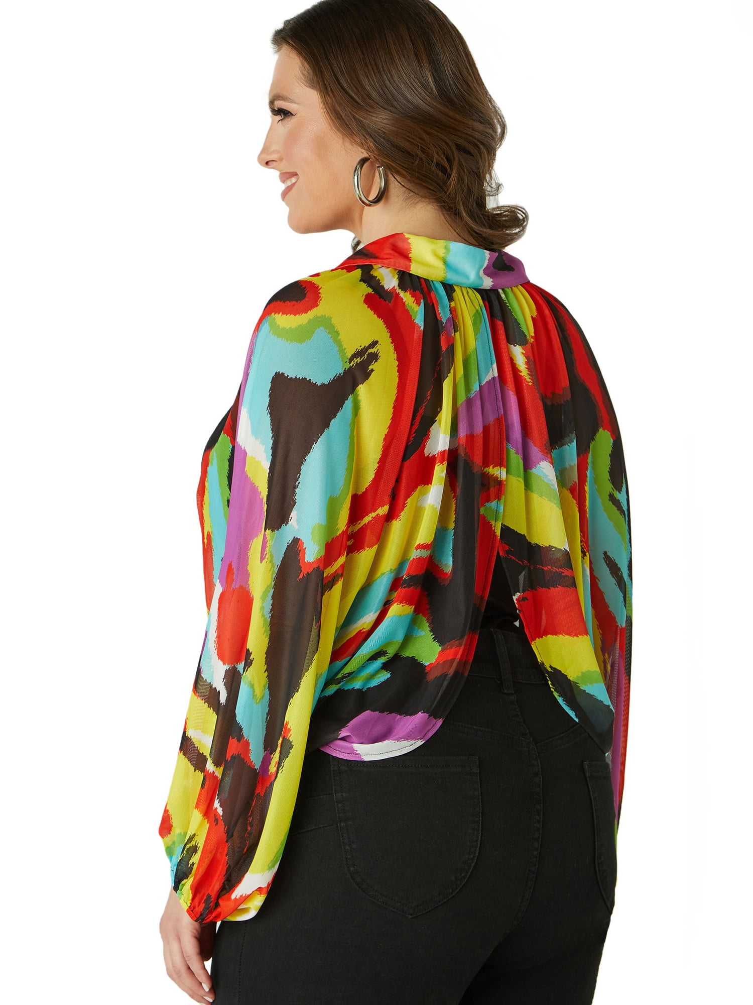 Ashley Stewart Women's Plus Printed Collared Shrug, Sizes 10/12-26/28