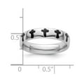 thumbnail image 2 of 925 Sterling Silver Patterned Stackable Polished Enameled Religious Faith Cross Ring Size 5 Stackable Ring for Women, 2 of 2