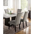 thumbnail image 5 of Set of 2 Gray Flannelette Dining Chairs with Nailhead Trim, Upholstered Seat, Solid Wood & Veneer Frame, Transitional Style for Kitchen & Dining Rooms, 20.5"W x 28"D x 42"H, 5 of 11