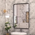 thumbnail image 1 of TETOTE 16 x 24 Inch Black Frame Mirror, Bathroom Vanity Mirror for Wall, Modern Round Corner Rectangle Matte Framed Mirror 2 Inch Thick(Horizontal/Vertical), 1 of 8