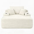 thumbnail image 5 of Leumius Boneless Couch, Lounge Chair corduroy with Wide Armrest & Throw Pillows, Cozy Boneless Sleeper Sofa Bed Armchair with Cup Holder for Living Room, Bedroom, No Assembly Required,Beige, 5 of 9