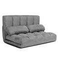 thumbnail image 1 of Costway Foldable Floor Sofa Bed 6-Position Adjustable Lounge Couch with 2 Pillows Grey, 1 of 10
