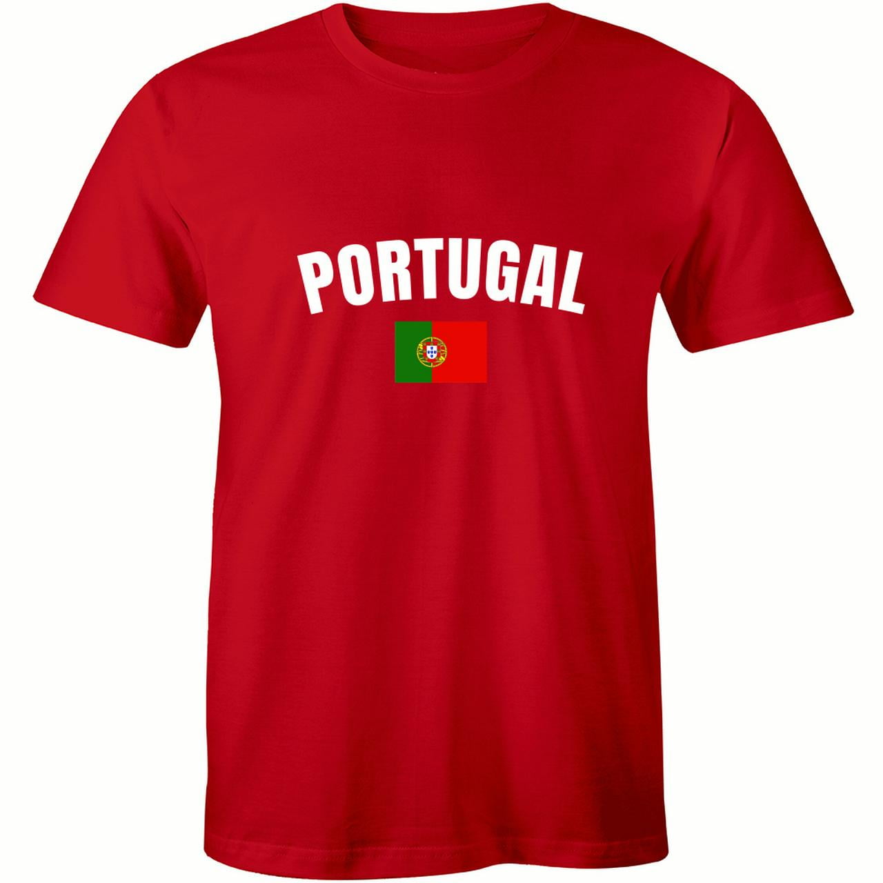 Half It Portugal Flag World Cup Soccer Portuguese National Flag Pride Men's Tee Shirt