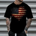 thumbnail image 2 of Caqnni July 4th Shirts for Men Big and Tall Freedom Washed USA Flag Patriotic T-Shirts Mens Shirts(Black,S), 2 of 4