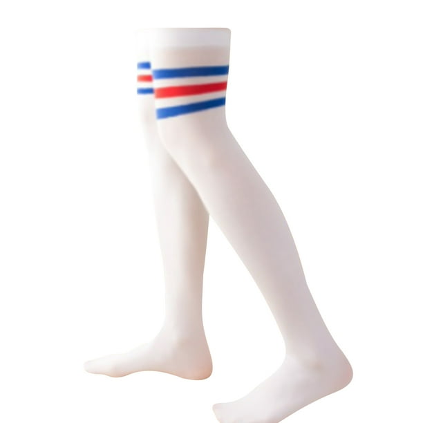 Altos calcetines JK sobre rodilla Sin resbalón Estilo preppy Manguera caliente Medias de muslo alto para ropa diaria Partido Halloween Cosplay Blue Red Ray Inevent AP008232-19B