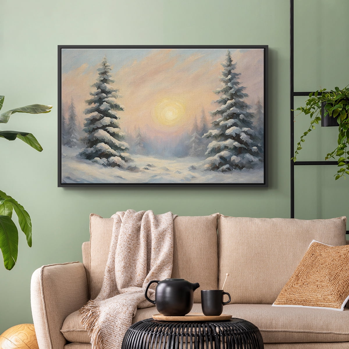 Vintage Landscape-CCIII By Wexford Home Framed in Black Wood Gallery Wrapped Canvas 17 in. x 25 in.