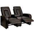 thumbnail image 2 of Flash Furniture Eclipse Series 2-Seat Reclining Brown LeatherSoft Theater Seating Unit with Cup Holders, 2 of 5