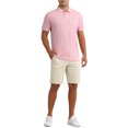 thumbnail image 2 of CAMISAS POLO PARA HOMBRE CHIC INSPIRADOR DE MANGA CORTA LIGERAS DE AJUSTE REGULAR CASUAL PARA NEGOCIOS CAMISETA DE GOLF SÓLIDA M ROSA, 2 of 6