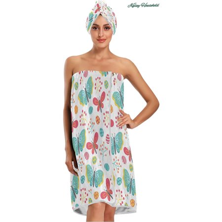 Microfiber women can wrap bath towels, 3-piece shower caps, quick drying beach bathrobes, shower and gym towels