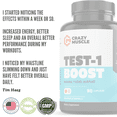 thumbnail image 6 of Test-1 Boost by Crazy Muscle: 100% Natural Testosterone Booster to Build Muscle - 90 Capsules, 6 of 6