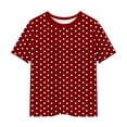 thumbnail image 5 of Zpanxa T Shirts for Girls Solid Color Round Neck Loose Fit Print Pattern Top Polyester Spandex 5 Years, 5 of 5