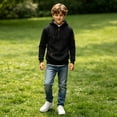 thumbnail image 5 of Falkdiz Hooded Sweatshirts for Boys Warm with Pockets Pullover Outdoor Winter Casual Long Sleeve Stylish Boys Shirts,Black,Size: 13, 5 of 8