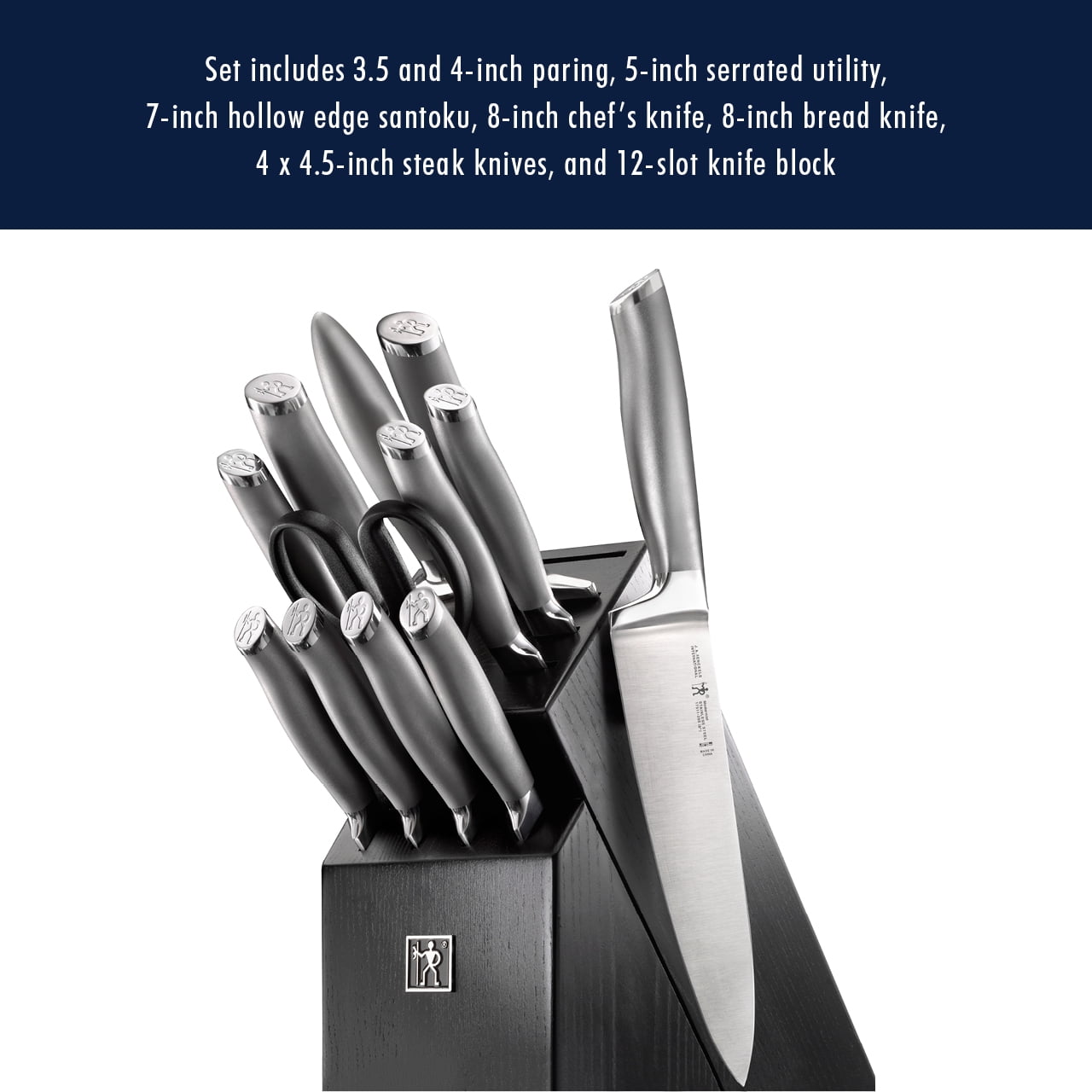 Knight 13 Piece Titanium Plated Cutlery Block Set