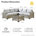 thumbnail image 5 of XIZZI 6-Piece Outdoor Patio Sectional Furniture Sets, Wicker Patio furniture with Coffee Table and Cushions, Waterproof Outdoor Conversation Set for Balcony, Porch, Backyard,Gray, 5 of 9