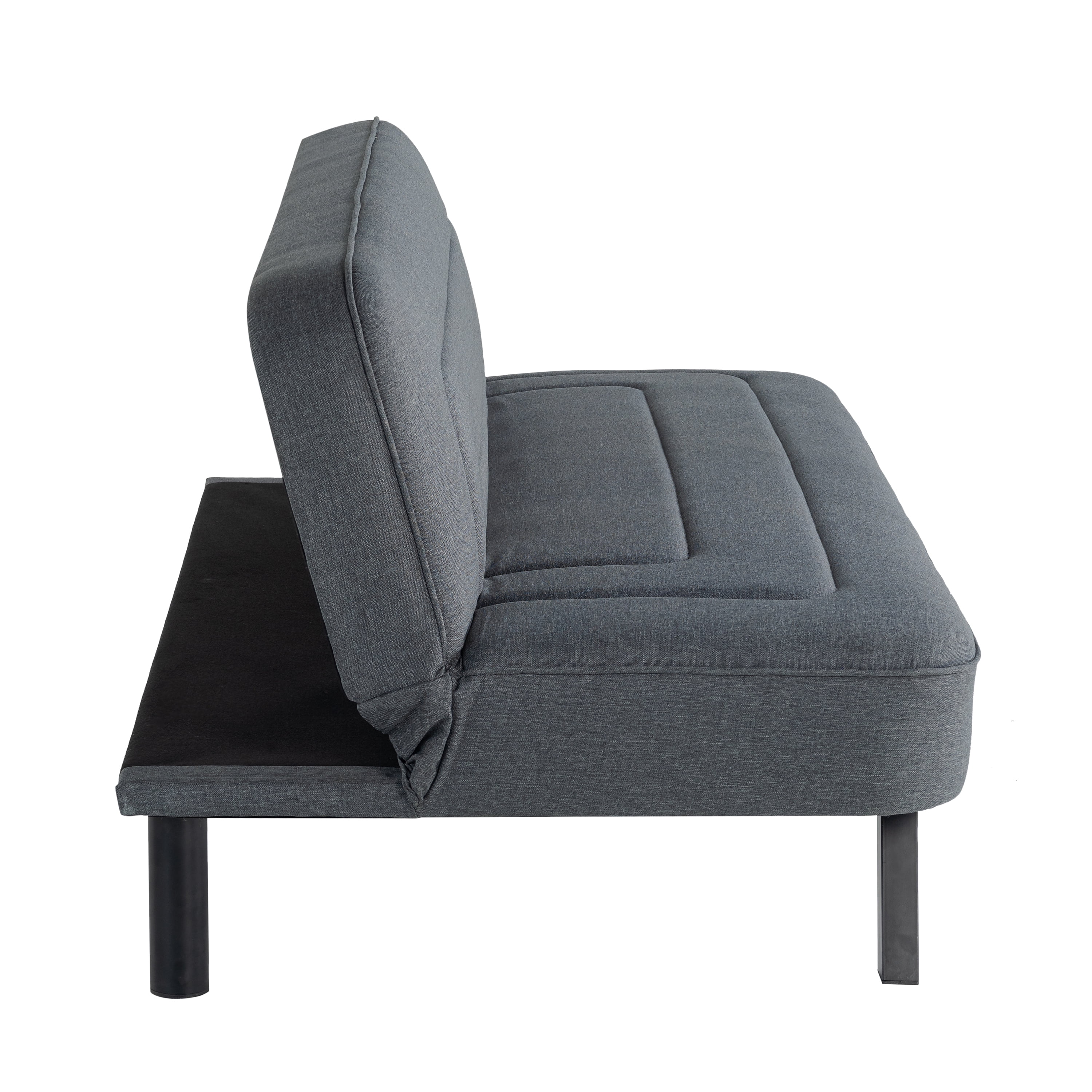 Serta Fletcher Modern Twin Futon, Charcoal Woven Fabric