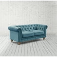 thumbnail image 6 of Rustic Manor Audriana Teal Velvet Chesterfield Loveseat 71L x 33.5W x 30.3H, 6 of 11