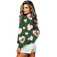 thumbnail image 5 of Women Rugby Football Print Crew Neck Sweatshirt Long Sleeve Loose Pullover Top Fashion Casual Loungewear Shirt for Home & Spring Autumn Daily Streetwear S-5XL Green, 5 of 7