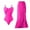 Hot Pink, variant on WREESH Womens One Piece Swimsuits Fashion Solid Colort Tight Fitting Bikini Swimsuit Chiffon Overskirt Suit Sleeveless Bathing Suits Hot Pink