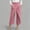 Pink, variant on Women's High Waist Wrap Front Capri Pants Cross Over Design with Decorative Buttons Casual Wide Leg Trousers with Pockets Pink XL(XL)
