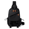 thumbnail image 1 of Bolso de pecho Zhivalor impermeable de PU para hombre gran capacidad negro, 1 of 5