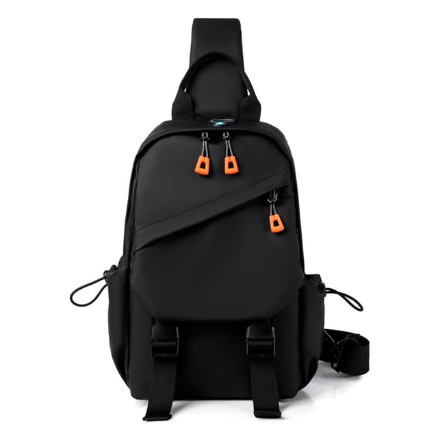 Bolso de pecho Zhivalor impermeable de PU para hombre gran capacidad negro