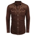 thumbnail image 4 of Byoo Big Boys Summer Vintage Western Button Down Shirt Embroidered Cowboy Casual Long Sleeve Tops, 4 of 4