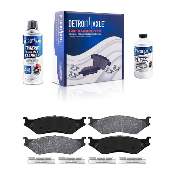 Detroit Axle - Brake Pads for 1999-2004 Ford F-450 Super Duty F-550 Super Duty, 2003 E-550 Super Duty, 1999-2007 F-53 Motorhome Chassis Front or Rear Brake Pads