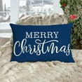 thumbnail image 3 of Blue Christmas Lumbar Pillow Cover 12x20 Inches for Christmas Decorations Merry Christmas Throw Pillow Covers Winter Holiday Cushion Case Decoration for Sofa Couch, 3 of 6