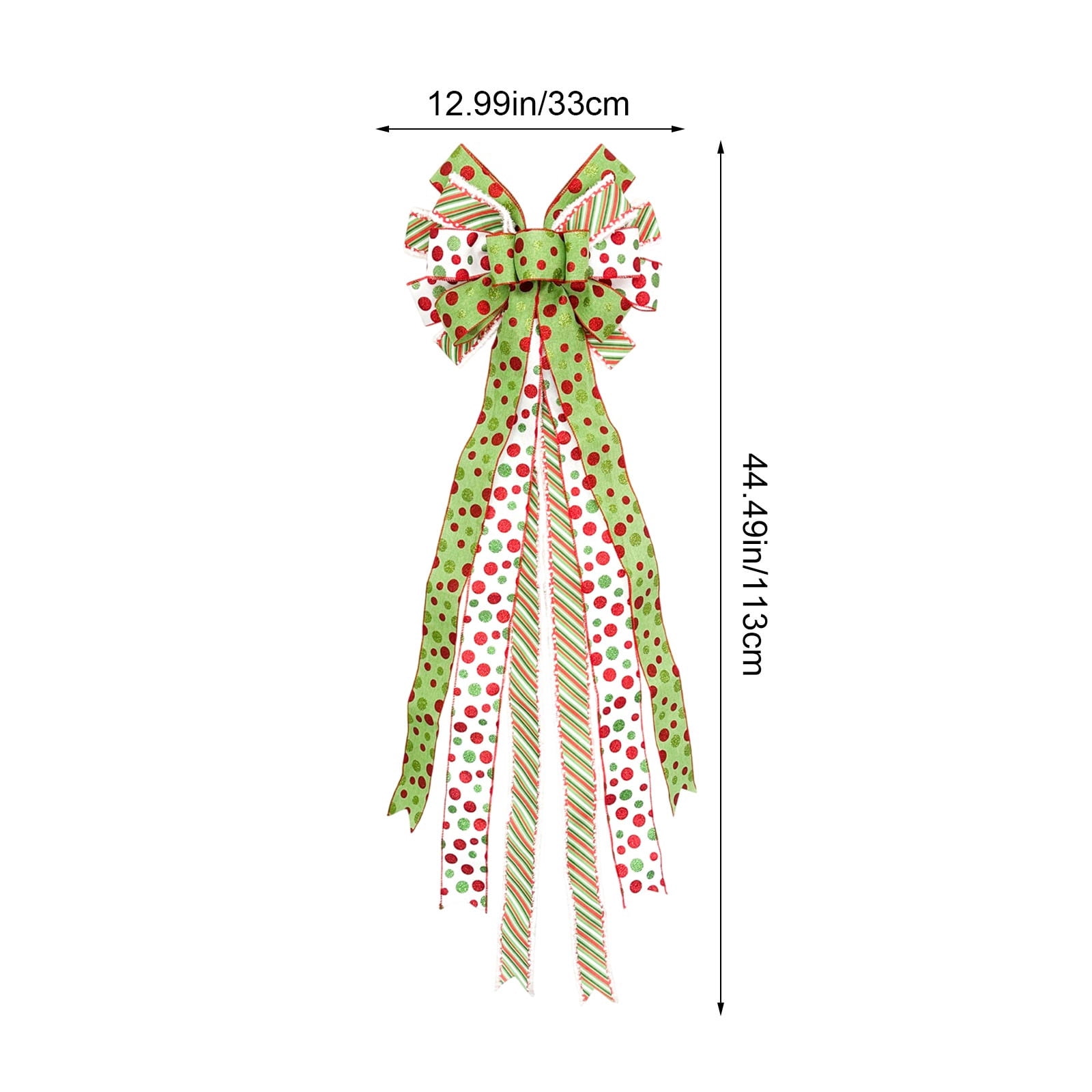 Oversized Imitation Hemp Bow With Red Polka Dot Border For Holiday Party Decoration And Festive Home Background Accessories
