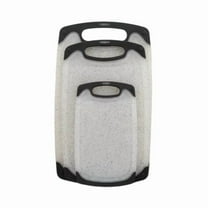 Cutting Boards for Kitchen w/Juice Groove, Non Slip Handles, Reversible - Plastic Cutting Board Set of 3, Dishwasher Safe Cutting Boards for Chopping Meat, Veggies, Fruits, Non-Slip (Clear)