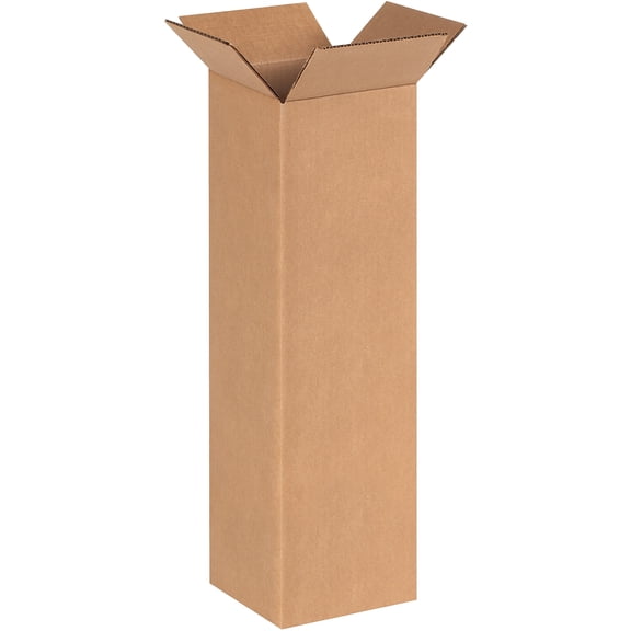 Box Partners Tall Corrugated Boxes 6" x 6" x 20" Kraft 25/Bundle 6620