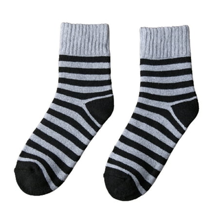 

Liveday 1/5 Pairs Men\ s Thick Cotton Socks for Autumn and Winter with Striped Pattern for Outdoor Wearing