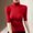 B Red, variant on HAPIMO Women's Ribbed Knit Shirts Lightweight Slim Fit Basic Layer Blouses Daily Casual Shirts Mock Neck Long Sleeve Pullover Top Out Go Tops Gray M