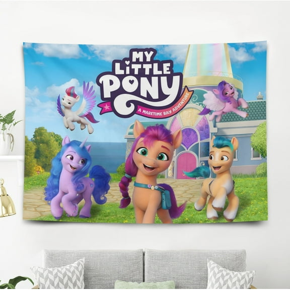 My Little Pony-Theme Anti-pilling Tapestry Gift Wall Hanging Backdrop for Room Bedroom Girls Fans Background Banner Party Birthday Supplies Decor