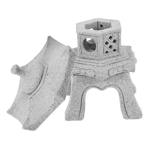 MLINS  Japanese Mini Pagoda Statue - Miniature Figurines Stone Pagoda Lantern Garden Statues for Fish Tank Asian Garden Japanese Decor
