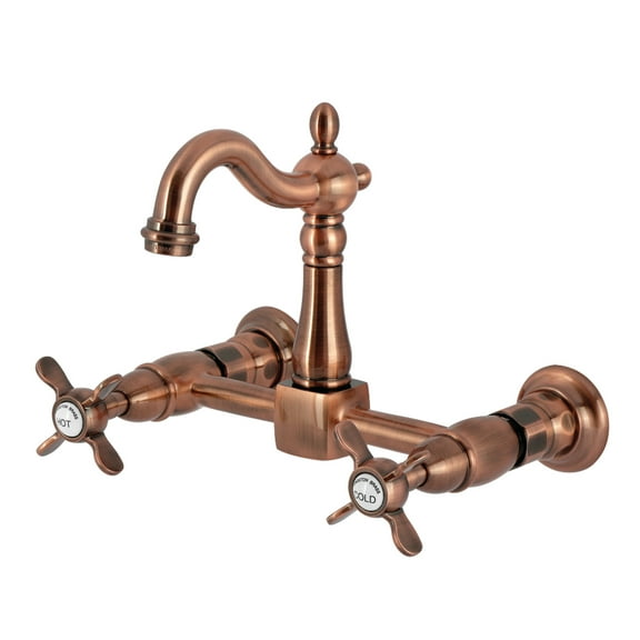 Kingston Brass KS244BEXAC Essex Bridge Kitchen Faucet, Antique Copper