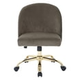thumbnail image 3 of Layton Mid Back Office Chair in Otter Gray Velvet with Gold Finish Base, 3 of 4