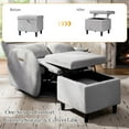 thumbnail image 3 of HULALA HOME Square Storage Ottoman with Lift Top, Sherpa Fabric Upholstered Ottoman Coffee Table, Large Footrest Stool Toy Box Storage for Bedroom Living Room, Grey, 3 of 7