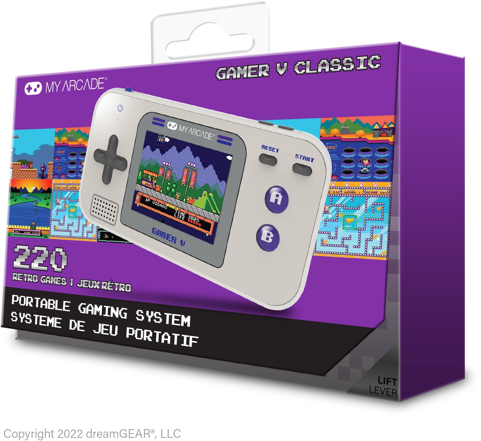 My Arcade - Gamer V Classic 220 Games Handheld Gaming System (Gray & Purple)