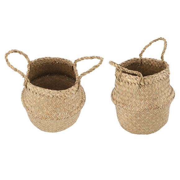 Seagrass Plant Basket, Natural Handmade Beautiful Woven Seagrass Basket for Decoration
