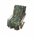 thumbnail image 4 of Oriental Soft Flannel Fleece Throw Blanket, Ornamental Nostalgic Floral Design Swirling Leaves and Blossoms, Cozy Plush for Indoor and Outdoor Use, 50" x 60", Pale Green Umber, by Ambesonne, 4 of 6