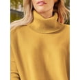 thumbnail image 2 of Women's Turtleneck Oversized Sweaters Long Batwing Sleeve Spilt Hem Tunic Pullover Knit Tops, 2 of 13