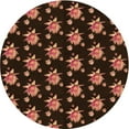thumbnail image 1 of Ahgly Company Machine Washable Indoor Square Transitional Black Brown Area Rugs, 3' Square, 1 of 7